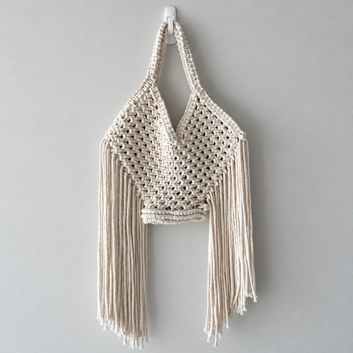 Mini Macramé Fringe Shoulder Handbag For Beach Bag Vacation