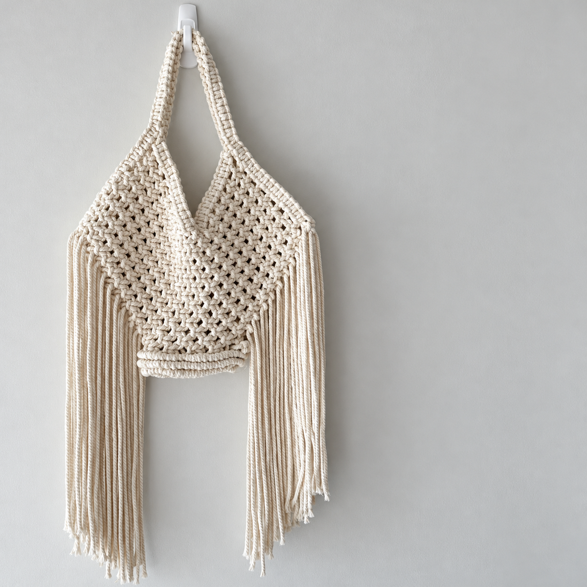 Mini Macramé Fringe Shoulder Handbag For Beach Bag Vacation
