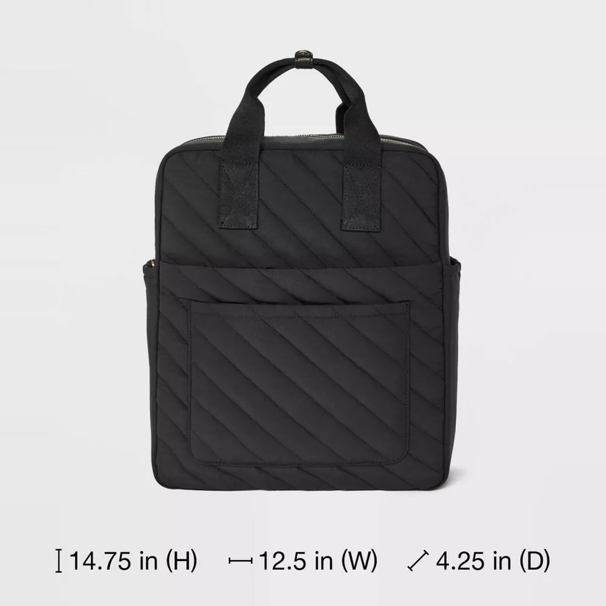 Square Quilted Backpack Fits 14 Inch Laptop For College Daily Use